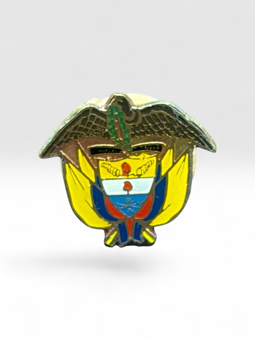 Columbia Coat of Arms Enamel Lapel Pin Condor Shield National Emblem